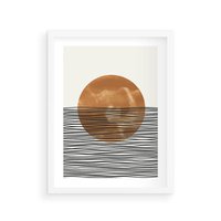 Plakat w ramie 40x50 - Okrąg Mocy - boho obraz, geometria - rama biała