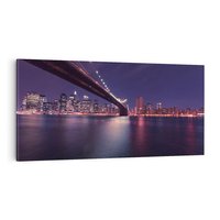 Obraz na płótnie 120x60 - Most w Nowym Jorku nocą - most, Nowy Jork