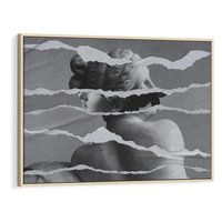 Obraz w ramie 120x80 - Kolaż z Antyczną Rzeźbą - antyczna rzeźba, kolaż ze zdjęć - rama drewno