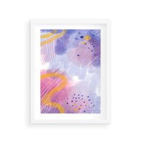 Plakat w ramie 30x40 - Migotliwe Wnętrza Kształtów - abstrakcyjny plakat, pastelowe kolory - rama biała