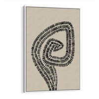 Obraz w ramie 50x70 - Nowoczesne Spektrum Wyobraźni - boho plakat, czarne kropki kreski - rama biała