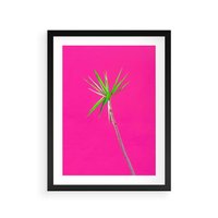 Plakat w ramie 40x50 - Retro Stylizacja - palma, liście - rama czarna