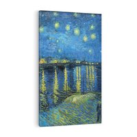 Obraz na płótnie 50x70 - "Starry Night Over the Rhone" (1888) Vincent van Gogh - Reprodukcja - reprodukcja, obraz na płótnie