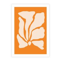 Plakat bez ramy 40x50 - Wibracje Barw - abstrakcyjny boho plakat, pomarańczowe tło