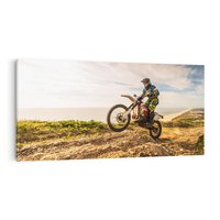 Obraz na płótnie 120x60 - Ekscytująca Akcja - motocykl, cross