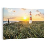 Obraz na płótnie 120x80 - Magia latarni przy zachodzie - latarnia, zachód