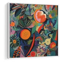 Obraz w ramie 50x50 - Echa Nietuzinkowych Wzorców - abstrakcyjny obraz olejny, jak picasso - rama biała