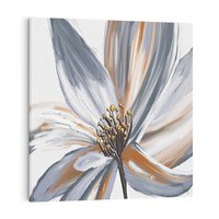 Obraz na płótnie 50x50 - Olejne kwiaty - wyraz emocji - kwiaty, malowane