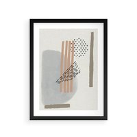 Plakat w ramie 50x70 - Nowoczesna Abstrakcja: Delikatne Beże - abstrakcja, nowoczesna sztuka - rama czarna