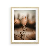 Plakat w ramie 30x40 - Jarzębina w Pejzażu - jesień, gałązka - rama drewno