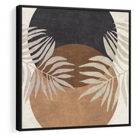 Obraz w ramie 50x50 - Kompozycje ukrytych myśli - symetria, dwa koła po środku - rama czarna