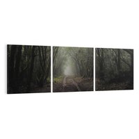 Obraz na płótnie 90x30 - Urok Drogi - las, droga