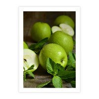 Plakat bez ramy 21x30 - Jabłkowa kolorystyka - jabłka, owoce