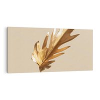 Obraz na płótnie 120x60 - Piękno w Detalu - złoty, liść