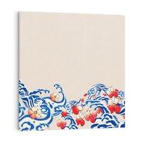 Obraz na płótnie 40x40 - Japońska Harmonia: Falujące Kwiaty - japonia, orientalne kwiaty wiśni
