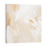 Obraz na płótnie 50x50 - Elegancja w Złocistym Chaosie - złoto beż, abstrakcja