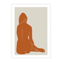 Plakat bez ramy 50x70 - Kobieca Sylwetka w Stylu Modernistycznym - modernistyczny pakat, kobieca sylwetka