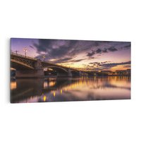 Obraz na płótnie 120x60 - Most nocą - Miasto nad rzeką - most, noc