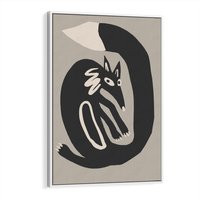 Obraz w ramie 50x70 - Migotliwe Echa Skandynawii - skandynawska sztuka, lis - rama biała