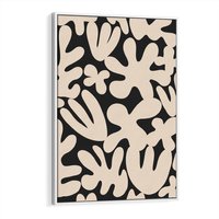 Obraz w ramie 50x70 - Księga Ukrytych Widoków - abstrakcyjne czarno białe formy, minimalizm - rama biała