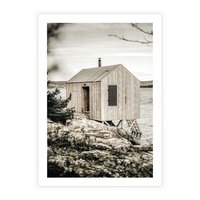 Plakat bez ramy 40x50 - Nostalgiczna Oaza - rustykalny domek, domek nad jeziorem