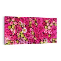 Obraz na płótnie 100x50 - Kwiatowa symfonia róż - róże, kwiaty