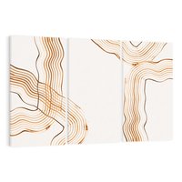 Obraz na płótnie 120x80 - Ścieżki pędzla i myśli - minimalistyczna kompozycja, abstrakcyjne brązowe linie na białym tle