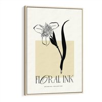 Obraz w ramie 80x120 - Wyblakłe odcienie snów - kwiat, irys - rama drewno