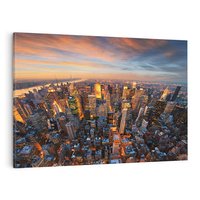 Obraz na płótnie 120x80 - Miasto wieżowców w perspektywie - miasto, wieżowce