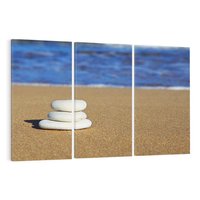 Obraz na płótnie 120x80 - Kamienie na plaży nad morzem - kamienie, plaża