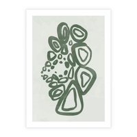 Plakat bez ramy 50x70 - Migotliwe Widzenia Zieleni - zielona abstrakcja, zgaszona zieleń