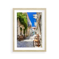 Plakat w ramie 30x40 - Magiczny Spacer - uliczka, perspektywa - rama drewno