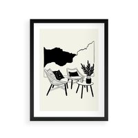 Plakat w ramie 30x40 - Boho Elegancja - boho wnętrze, salon - rama czarna