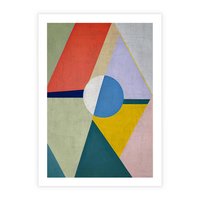 Plakat bez ramy 40x50 - Taniec Subtelnych Odbić - abstrakcyjne geometryczne kształty, olejny obraz