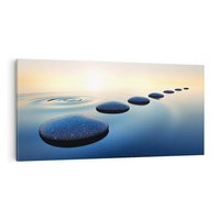 Obraz na płótnie 120x60 - Spokój kamieni w SPA - kamienie, woda