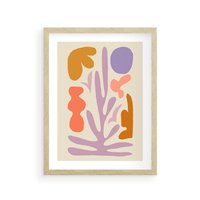 Plakat w ramie 40x50 - Przenikająca Harmonia - abstrakcyjny obraz, pastelowe kolory - rama drewno