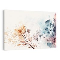 Obraz na płótnie 120x80 - Nostalgiczne tańce pędzla - akwarelowe kwiaty, gałęzie