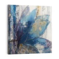 Obraz na płótnie 40x40 - Tekstura Kwiatu - olejny obraz, niebieski kwiat