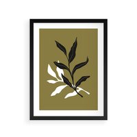Plakat w ramie 30x40 - Wewnętrzne Odsłony - liście, gałązki - rama czarna