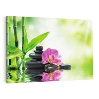 Obraz na płótnie 70x50 - Relaksujący świat SPA z kwiatami i bambusem - spa, kwiaty