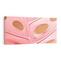 Obraz na płótnie 140x70 - Różowa monstera w pełnym rozkwicie - różowa, monstera