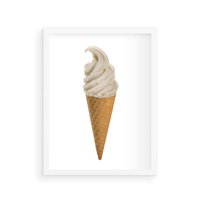 Plakat w ramie 50x70 - Rozkoszna Chłodząca Radość - lody, lód - rama biała