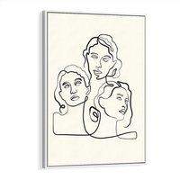 Obraz w ramie 70x100 - Trzy Kobiety - 3 kobiety, antyczny posag - rama biała