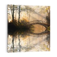 Obraz na płótnie 50x50 - Romantyczny Mostek - mostek, romantyczny