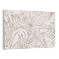 Obraz na płótnie 120x80 - Odsłonięte liściowe wspomnienia - monochromatyczne, kolory sepii