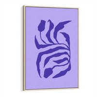 Obraz w ramie 80x120 - Boho Sztuka Wolności - kwiaty, energetyczne fioletowe tło - rama drewno