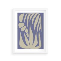 Plakat w ramie 40x50 - Kształty Niewidzialnych Granic - abstrakcyjna sztuka, skandynawski styl - rama biała