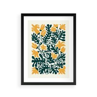 Plakat w ramie 30x40 - Impulsy Kreatywności - abstrakcyjne żółte kwiaty, kompozycja - rama czarna