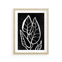 Plakat w ramie 30x40 - Lustrzane Odbicie - mroczna sztuka, minimalizm - rama drewno