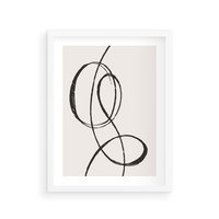 Plakat w ramie 40x50 - Zaklęte Linie - abstrakcyjne szkicowane linie, minimalizm - rama biała